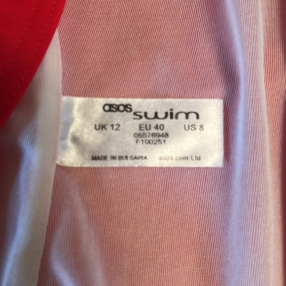 ASOS red one piece swim suit - Picture 3 of 4